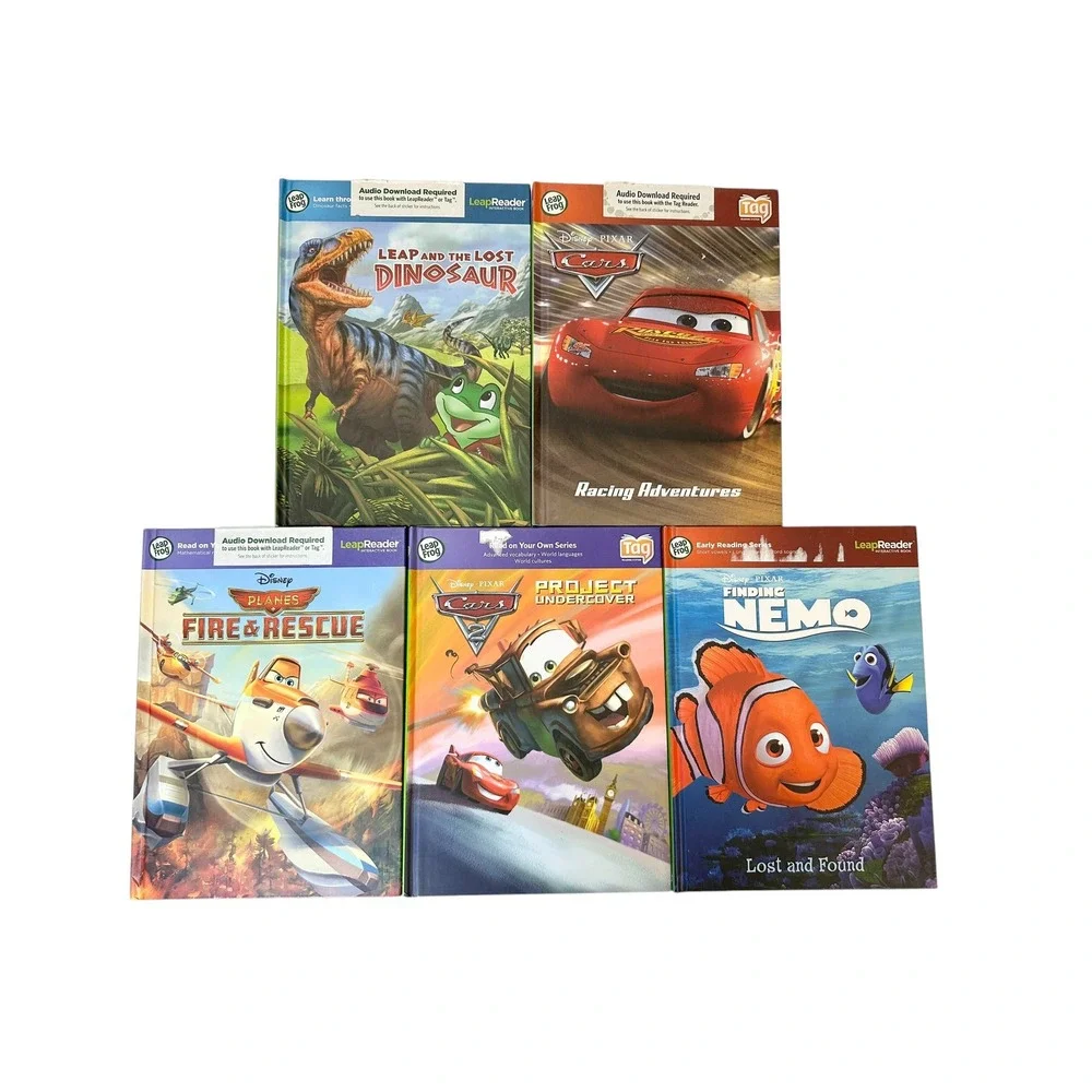 LeapFrog Leap Reader Tag Pen 24 Books Lot Solar System Map Disney Pixar Phonics